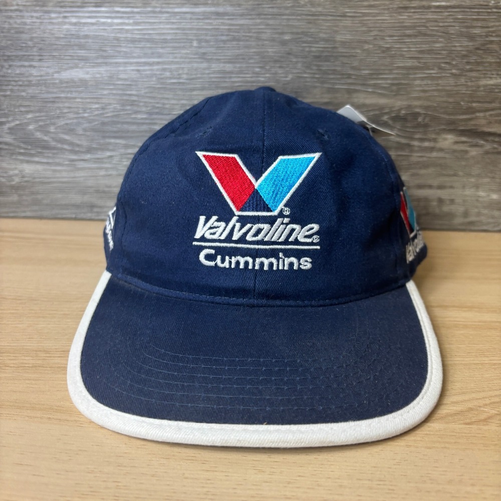 Vintage Valvoline Hat Strap Back Blue Racing Cummins‎ Nascar Adjustable Mens